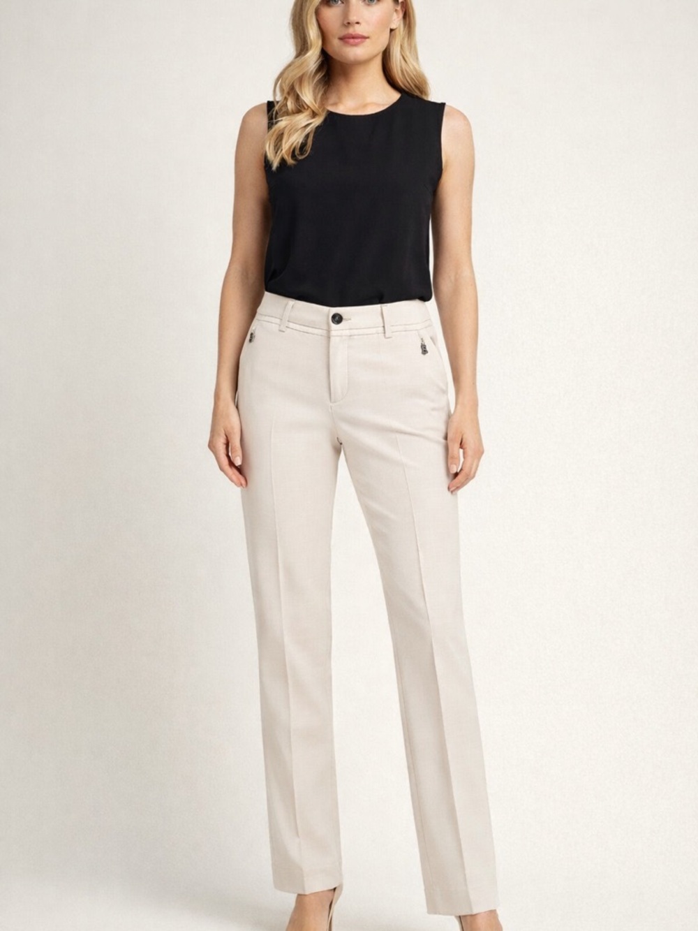 Bogner Women’s Elegant Cream Dress Pants 10Tall